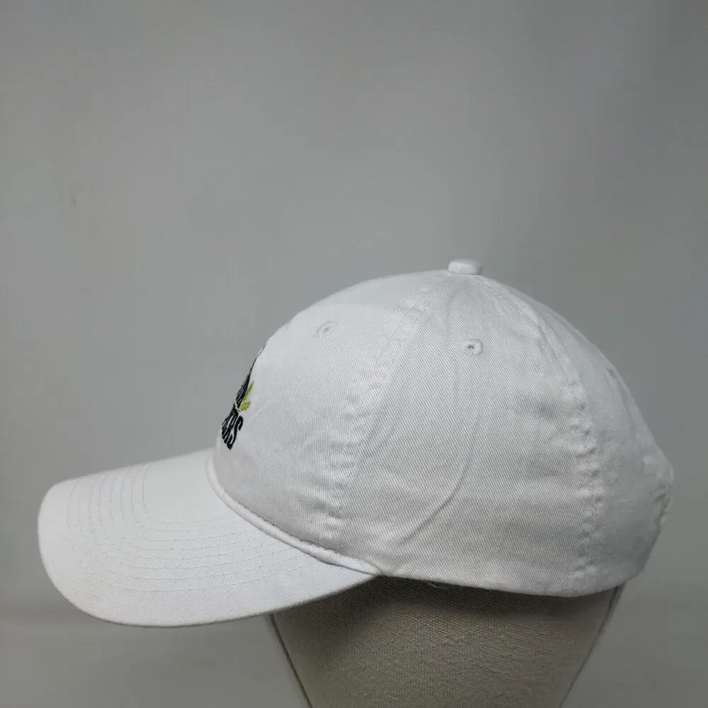 Four Fathers Strapback Hat White One Size Adjustable Embroidered Port & Company